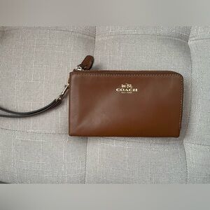 Coach Tan Leather Wristlet
